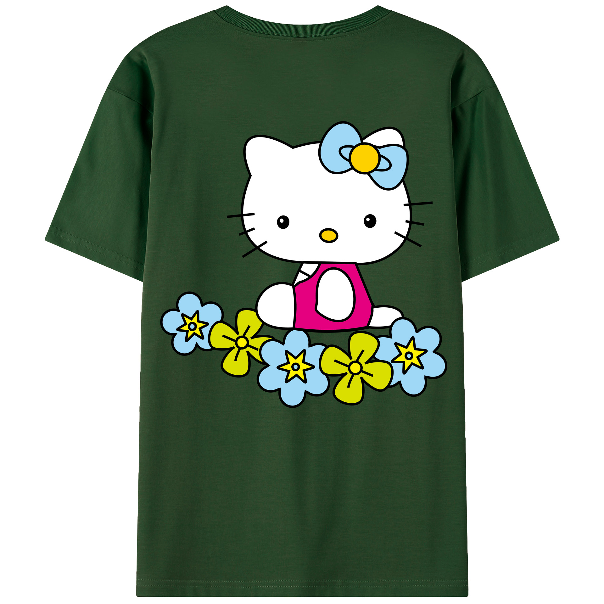 （画像用） Hello Kitty ハローキティ 綿100％半袖Tシャツ（背面プリント）